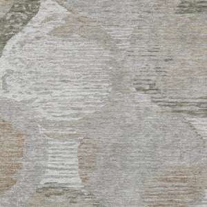 9 X 12 Taupe Brown Geometric Polyester Area Rug Washable Stain Resistant Indoor Outdoor