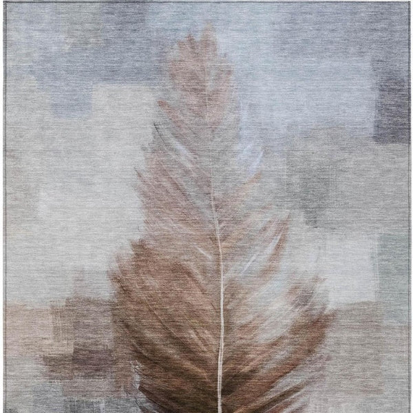 8 X 10 Botanical Leaf Polyester Area Rug Stain Resistant for Patio or Living Room
