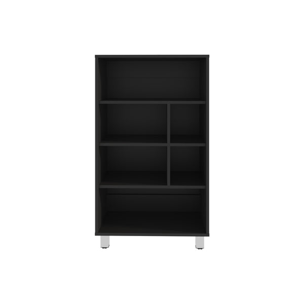 English Elm Bellagio 40" Tall Narrow Bookcase with 6 Cubbies & 4 Shelves Black – Compact Stylish Storage Solution B070P254751