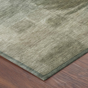 9' X 12' Khaki and Brown Botanical Leaves Washable Indoor Outdoor Area Rug