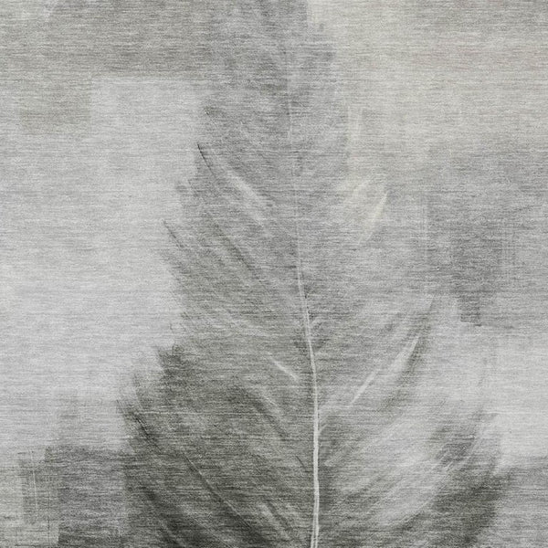 5' X 8' Pewter and Gray Botanical Leaves Washable Indoor Outdoor Area Rug