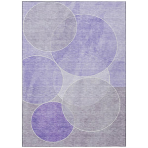 HomeRoots 8 X 10 Lavender Purple Geometric Polyester Washable Area Rug for Patio or Living Room 739934