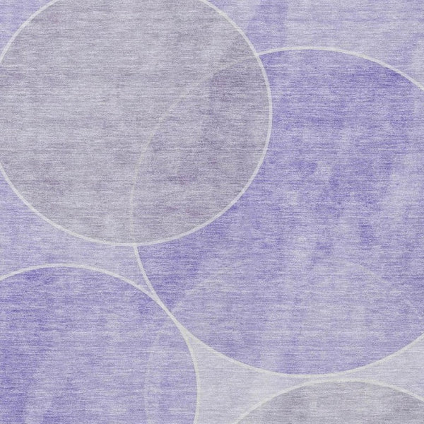 8 X 10 Lavender Purple Geometric Polyester Washable Area Rug for Patio or Living Room