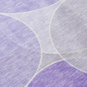 8 X 10 Lavender Purple Geometric Polyester Washable Area Rug for Patio or Living Room