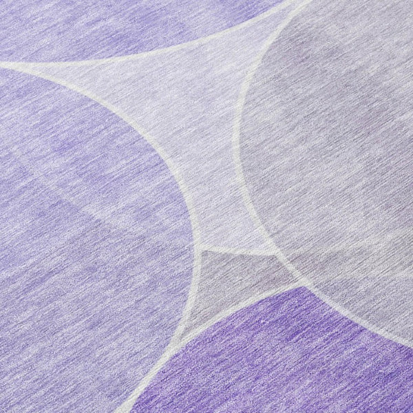 8 X 10 Lavender Purple Geometric Polyester Washable Area Rug for Patio or Living Room