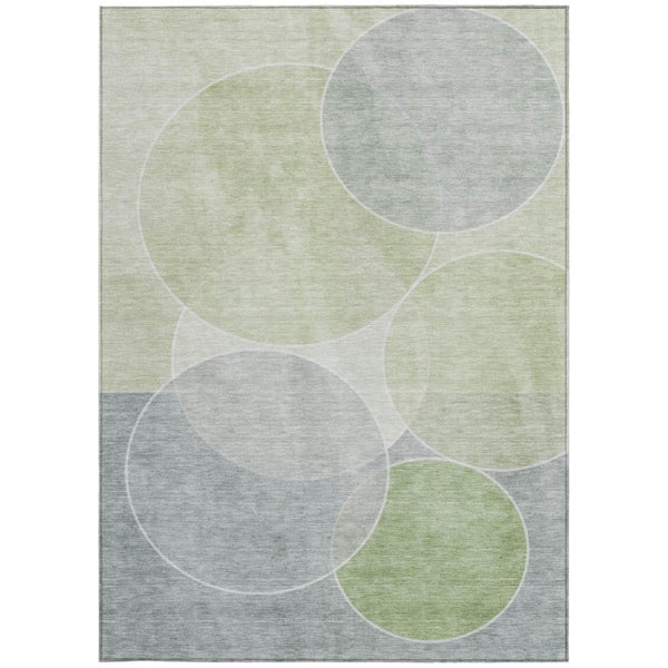 5x8 Geometric Washable Polyester Area Rug for Indoor Outdoor Patio and Living Spaces