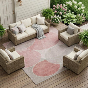 10 Ft Geometric Polyester Area Rug Washable Stain Resistant Indoor Outdoor Decor
