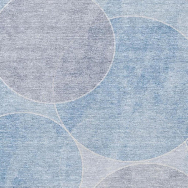 5 X 8 Blue Geometric Polyester Area Rug Washable Stain Resistant Indoor Outdoor Use