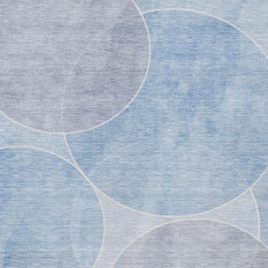 8 Ft X 10 Ft Sky Blue Geometric Polyester Rug Stain Resistant Indoor Outdoor
