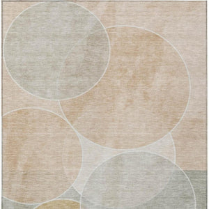 5x8 Salmon Orange Geometric Polyester Area Rug Washable for Indoor Outdoor Use