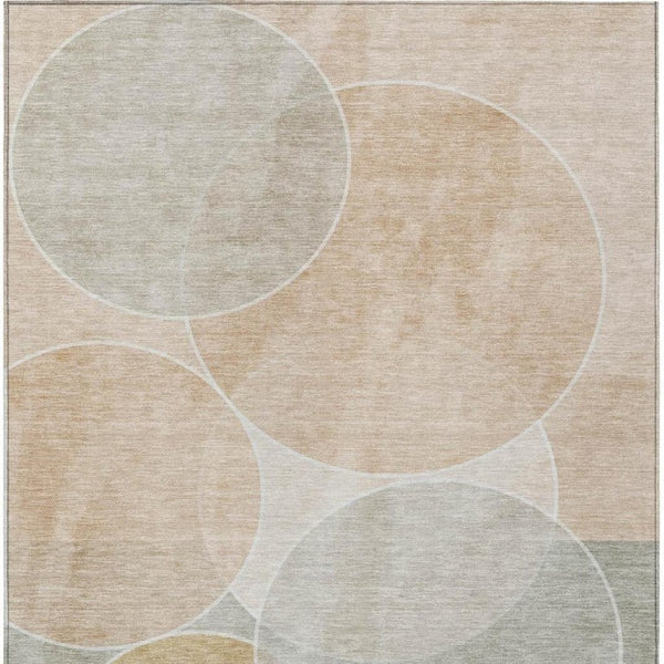 5x8 Salmon Orange Geometric Polyester Area Rug Washable for Indoor Outdoor Use