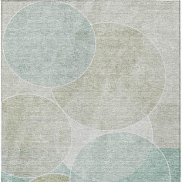 5x8 Turquoise Geometric Polyester Area Rug Washable Stain Resistant Indoor Outdoor Patio