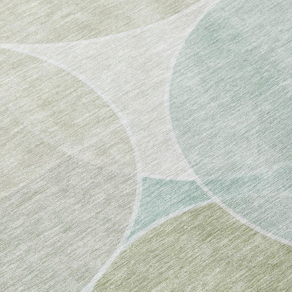 5x8 Turquoise Geometric Polyester Area Rug Washable Stain Resistant Indoor Outdoor Patio