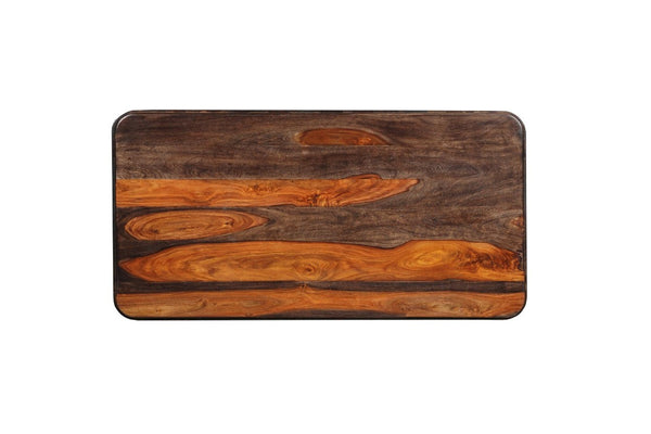 HomeRoots 51 Inch Solid Wood Coffee Table Rich Dark Brown Finish for Modern Living Rooms 739967