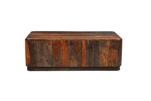 51 Inch Solid Wood Coffee Table Rich Dark Brown Finish for Modern Living Rooms