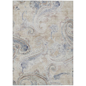 HomeRoots 10 Ft X 14 Ft Paisley Polyester Area Rug Stain Resistant for Patio or Living Room 739985