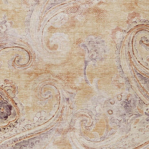5 X 8 Copper Orange Paisley Polyester Indoor Outdoor Rug Stain Resistant Decor