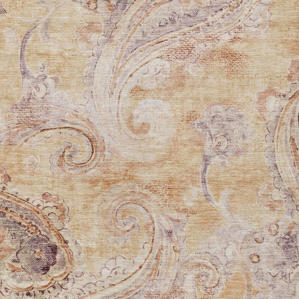 10 X 14 Paisley Polyester Area Rug Washable Stain Resistant Patio Living Room
