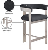 Romeo Black Boucle Fabric Counter Stool 739Black-C Meridian Furniture