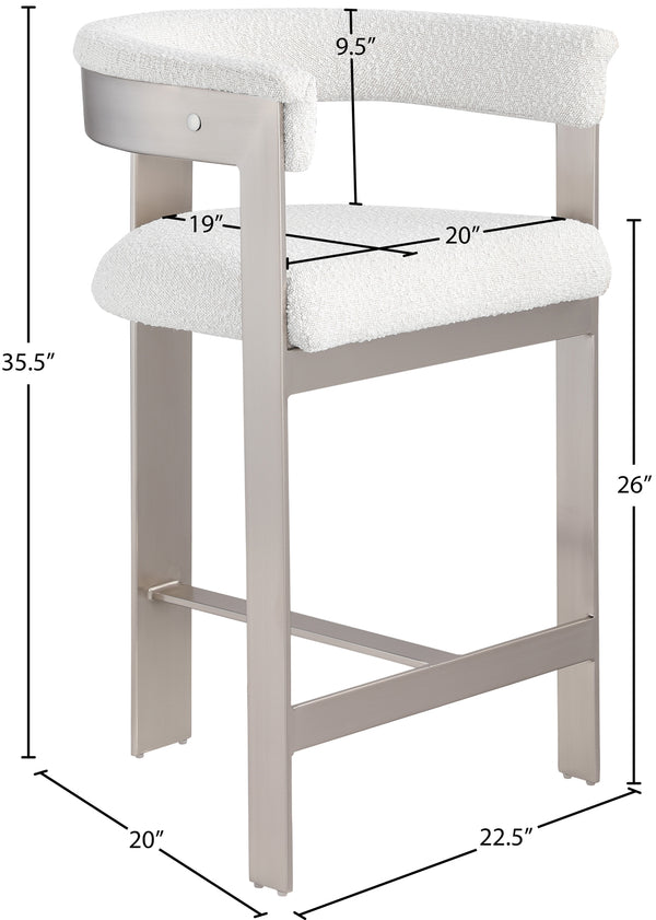 Romeo Cream Boucle Fabric Counter Stool 739Cream-C Meridian Furniture