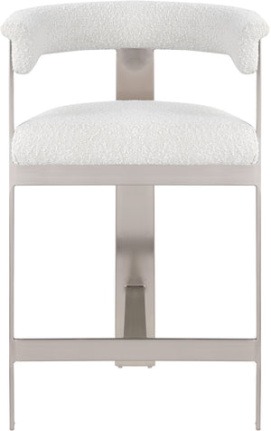 Romeo Cream Boucle Fabric Counter Stool 739Cream-C Meridian Furniture