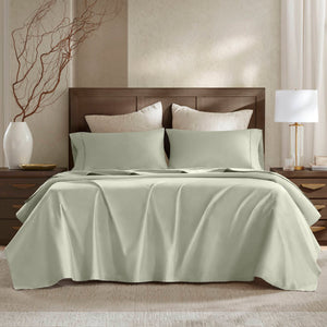 English Elm 4 Pieces Sage Queen Sateen Sheet Set – Luxurious 100% Egyptian Cotton For Ultimate Comfort & Style B035P381328
