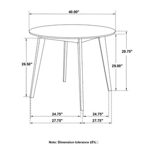 English Elm 40-inch Two-Tone Round Dining Table Matte White Top Natural Wood Base Mid-Century Modern Metal Wood Blend B016P369792