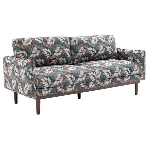 English Elm Modern Chenille Loveseat with Pocket Spring Cushions and Rubberwood Legs for Living Room Green N763P347228F