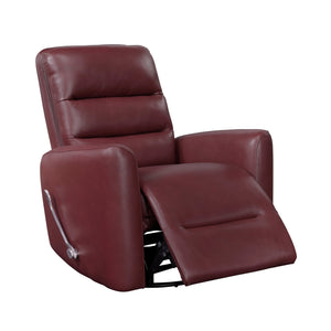 English Elm Glider Swivel Recliner Chair with Smooth Gliding Motion, Breathable Faux Leather, Luxurious Comfort and Space-Saving Design Red 34 L x 31 W x 26.5 H B011P287702