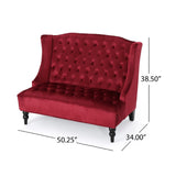 Christopher Knight Home® - Noble House - Leora Modern Glam Tufted Velvet Wingback Loveseat