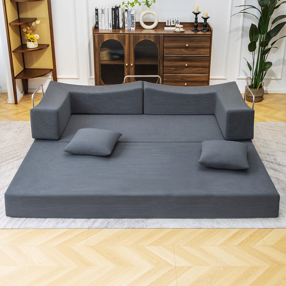 English Elm 2-In-1 Convertible Modular Sofa Bed With Memory Foam - Effortless Comfort & Style For Any Space! W3653P355639