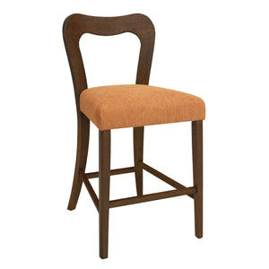 English Elm Christopher Knight Home® - Counter Stool with Curved Ergonomic Back, Solid Rubberwood Frame and Plush Upholstered Seat for Comfort Caramel,Walnut N771P254008W