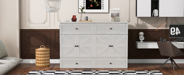 English Elm Queen Murphy Wall Bed with Usb Ports Storage Drawers and Cabinet Style Panel Front White N708S00006AAK