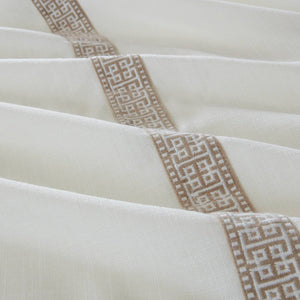 English Elm 9-piece King Bedding Set Velvet Slub Fabric Embroidered Comforter with Euro Shams Tan+Ivory B035P482956