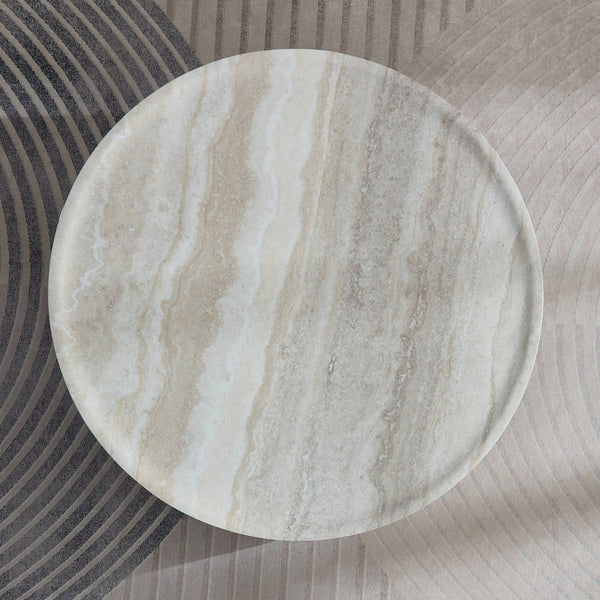 English Elm Round Fiberglass Coffee Table Sculptural Minimalist Design for Modern Living Rooms W2085P374193