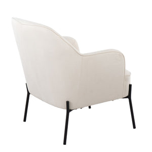 English Elm Daniella Bucket Accent Chair Woven Cream Upholstery with Black Metal Legs Modern Style B202P223484