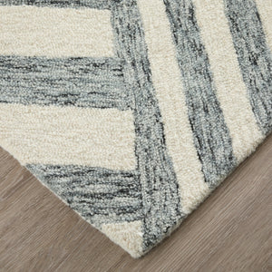 Feizy Rugs Wallace Hand-tufted Wool Rug - Durable Geometric Design For Contemporary And Traditional Spaces Gray,Ivory Wool Wal8a42fgry000f00