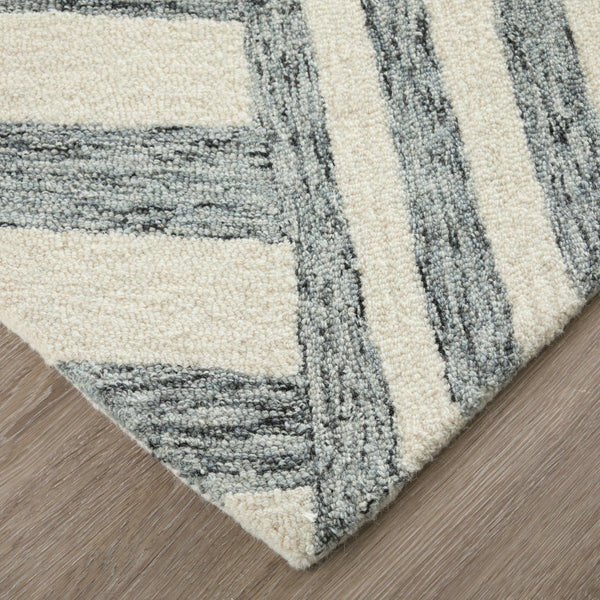 Feizy Rugs Wallace Hand-tufted Wool Rug - Durable Geometric Design For Contemporary And Traditional Spaces Gray,Ivory Wool Wal8a42fgry000f00