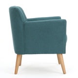 Christopher Knight Home® - Noble House - Merel Mid Century Modern Dark Teal Fabric Club Chair