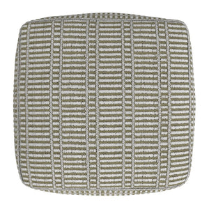 English Elm Safford Handwoven Geometric Square Pouf in Recycled Pet Yarn for Patio or Living Room B136P427586