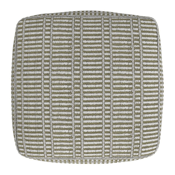 English Elm Safford Handwoven Geometric Square Pouf in Recycled Pet Yarn for Patio or Living Room B136P427586