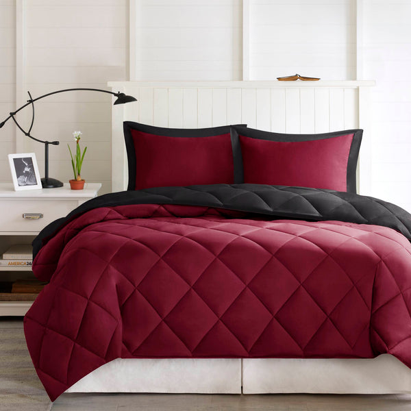 English Elm 3-Piece Queen Coverlet Set Matelassé Elegance with Two Shams — Soft Polyester-Rayon Texture, Durable Comfort Red+Black 16.93 L x 12.2 W x 5.12 H B035P381306