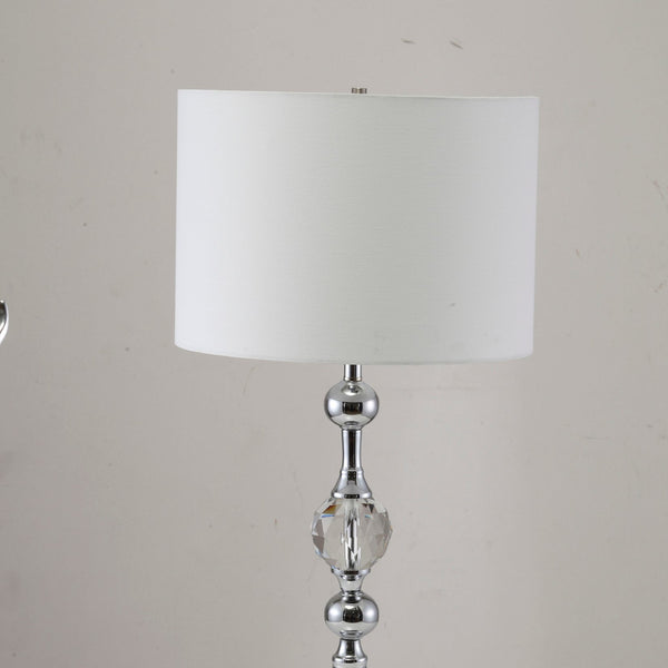 English Elm 29.5" Leona Metal Table Lamp with Chrome & Crystal Accents, 29.5" Tall Multicolor Accent Light for Living Room B072116126