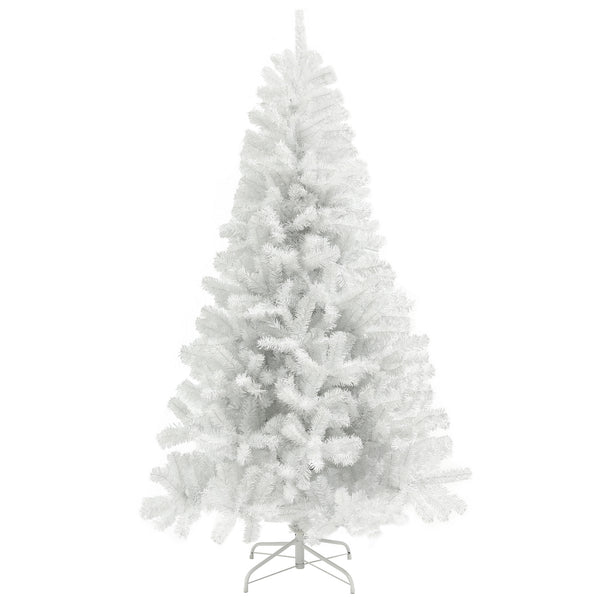 English Elm Homcom 7.5Ft White Artificial Christmas Tree With 1346 Branch Tips, Auto-Open Design & Steel Base W2225P249635