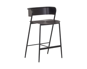 Sunpan KEANU Counter Stool - Handcrafted Gunmetal Design with Starburst Seat for Modern Spaces & Style 107640