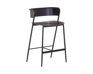 Sunpan Keanu Sleek Modern Barstool with Antique Brass Finish and Unique Starburst Design for Stylish Spaces Gunmetal