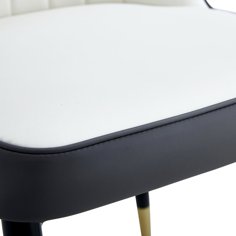 English Elm Table And Chair Set – Modern Black Wood Grain Dining Table With 6 Stylish Pu Cushioned Chairs W1151S04178-GIGA