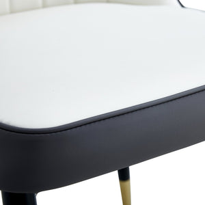 English Elm Table And Chair Set: Modern Black Wood-Grain Dining Table With 4 Stylish Spliced Chairs For Comfort W1151S04177-GIGA