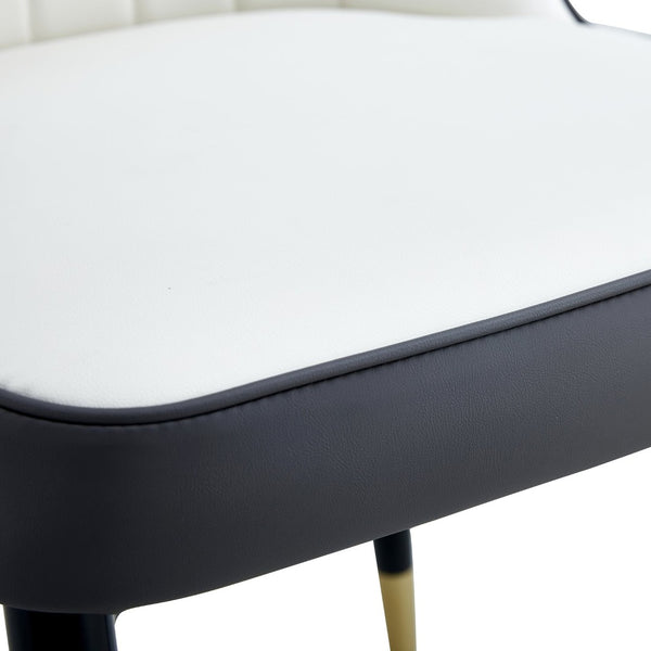 English Elm Table And Chair Set: Modern Black Wood-Grain Dining Table With 4 Stylish Spliced Chairs For Comfort W1151S04177-GIGA