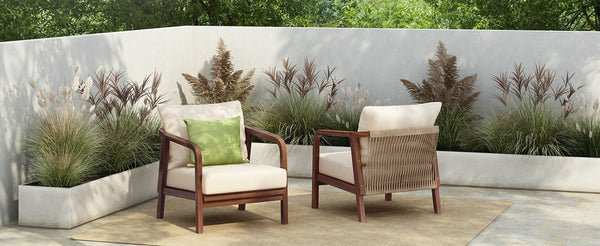 English Elm Christopher Knight Home® - 28" Outdoor Lounge Chair - Woven Backrest, Solid Wood Frame, Plush Cushions For Patio Relaxation N767P255015D_2